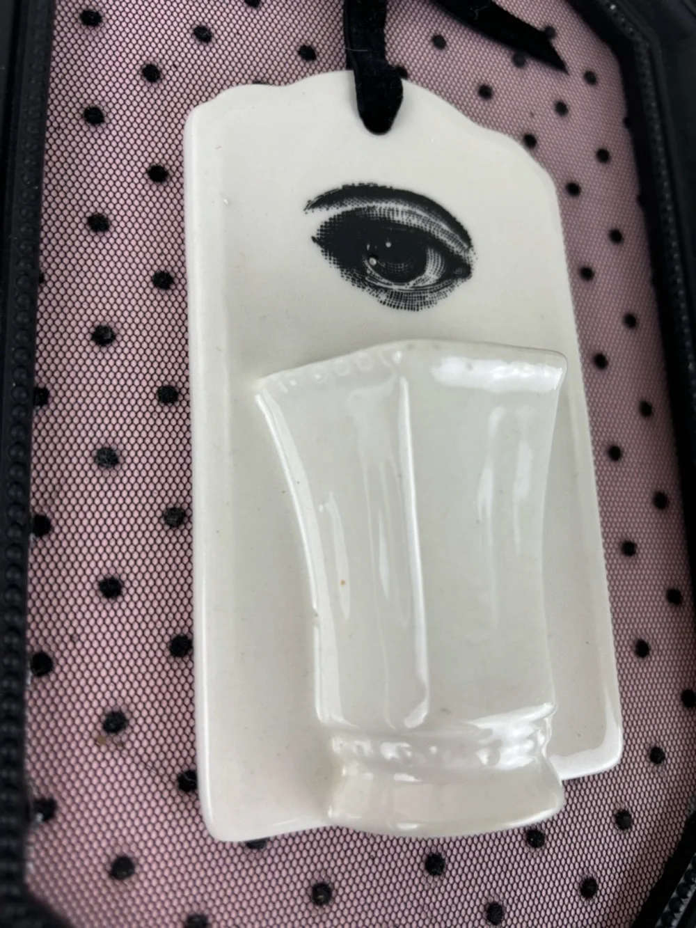Gothic decor Framed Ceramic Vase Eye Wall Art - Pink & Black